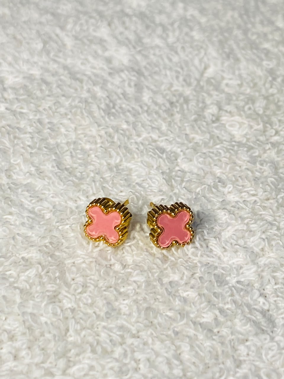 18K Gold Plated Anti-Tarnish Clover Stud Earrings (1 Year Color Guarantee)