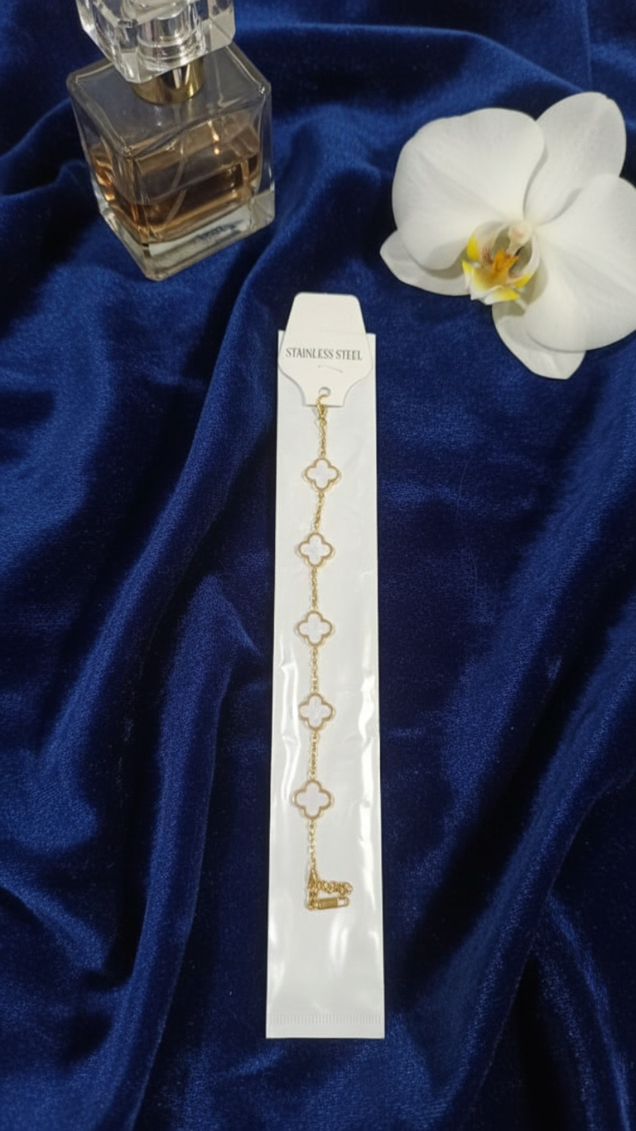 Elegant White Clover Chain Bracelet for Women