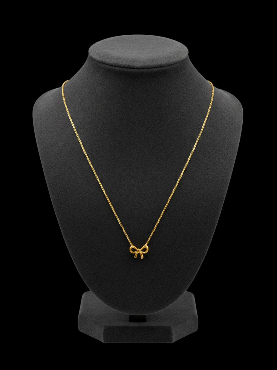 Minimalist Golden Bow Pendant Necklace for Women | Luxury Anti-Tarnish Chain Jewelry