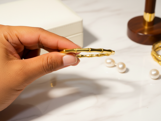 Luxury Bamboo Joint Gold Bangle for Women